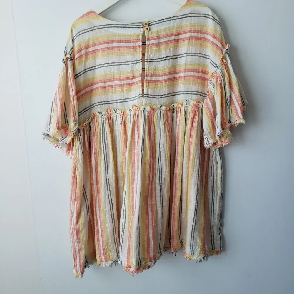 Free People Summer Nights Striped Dress in Yellow Mini size S - Picture 2 of 8